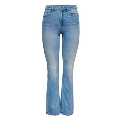 Hoge Taille Flare Jeans - Lichtblauw Only , Blue , Dames