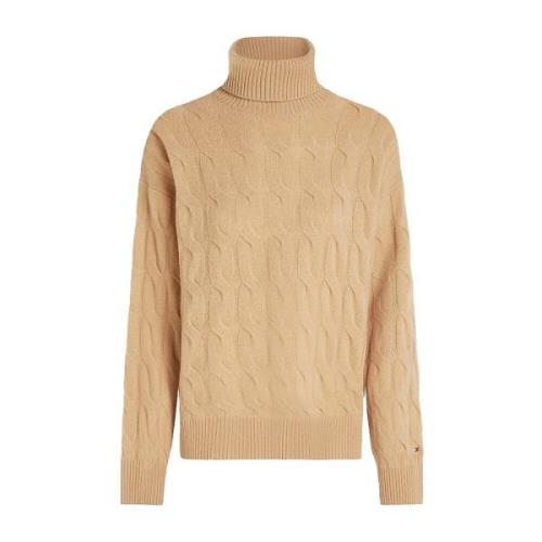 Gevlochten coltrui Tommy Hilfiger , Brown , Dames