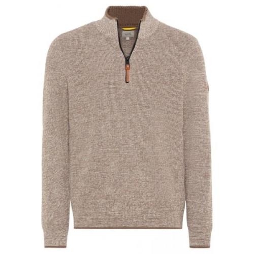 Pullover met 1/4 rits Camel Active , Beige , Heren