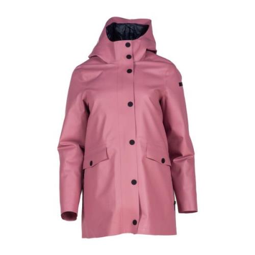 Rubberen dubbele parka jas roze gewatteerd RRD , Pink , Dames