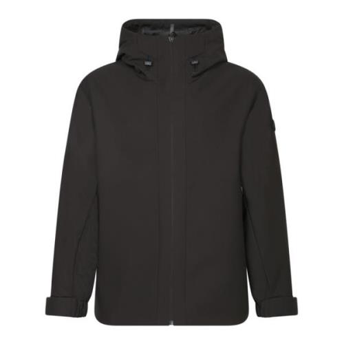 Urban Zip Jacket met Verstelbare Capuchon Moncler , Black , Heren