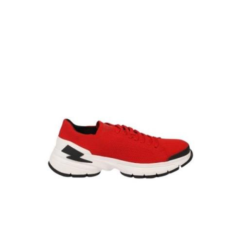 Bolt Sneakers - Technische Stof - Vetersluiting Neil Barrett , Red , H...