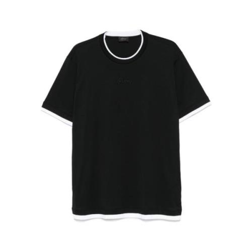 Logo-geborduurd Crew Neck T-shirt Brioni , Black , Heren