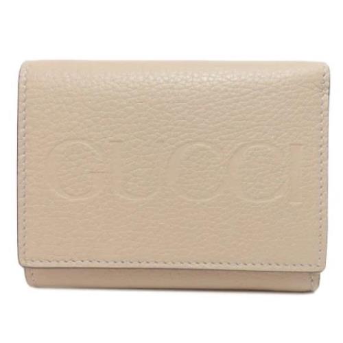 Pre-owned Leather wallets Gucci Vintage , Beige , Dames