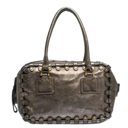 Pre-owned Leather shoulder-bags Valentino Vintage , Gray , Dames