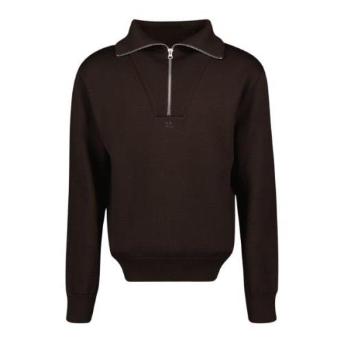 Bruine Wollen Funnel Neck Trui Courrèges , Brown , Heren