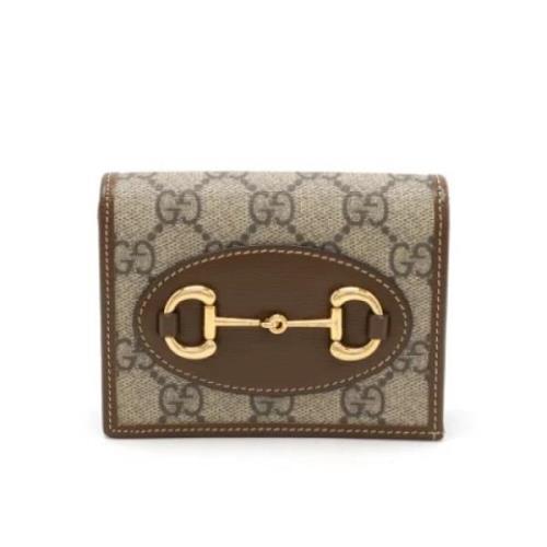 Pre-owned Leather wallets Gucci Vintage , Brown , Dames