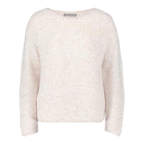 Gebreide trui met pailletten Betty & Co , Beige , Dames