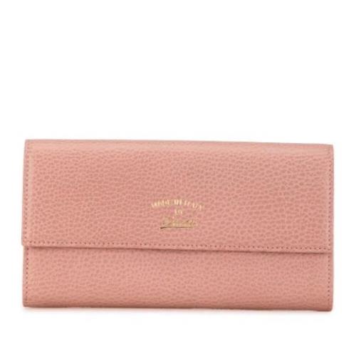 Pre-owned Leather wallets Gucci Vintage , Pink , Dames