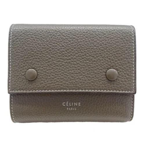 Pre-owned Leather wallets Celine Vintage , Gray , Dames