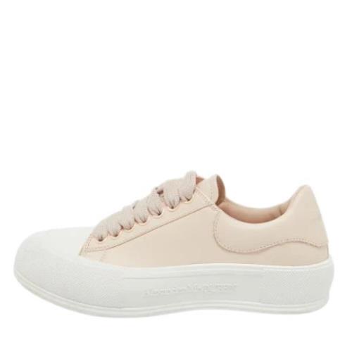 Pre-owned Leather sneakers Alexander McQueen Pre-owned , Pink , Dames