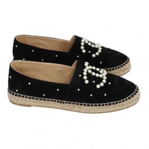 Pre-owned Suede espadrilles Chanel Vintage , Black , Dames