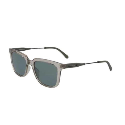 Vierkante Metalen Zonnebril Ckj20808S Calvin Klein , Gray , Heren