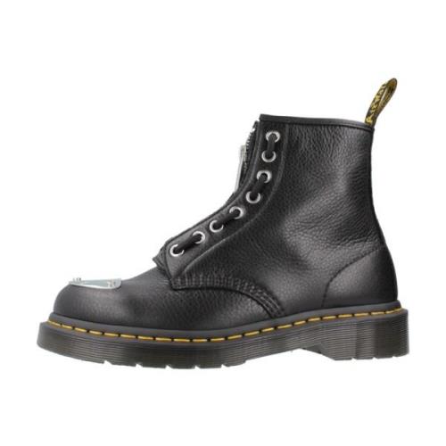 Klassieke Enkellaarzen van Zwart Leer Dr. Martens , Black , Dames