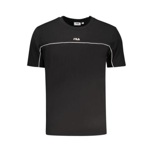 Zwart Katoenen T-Shirt | Stijl: Schwarzes Fila , Black , Heren