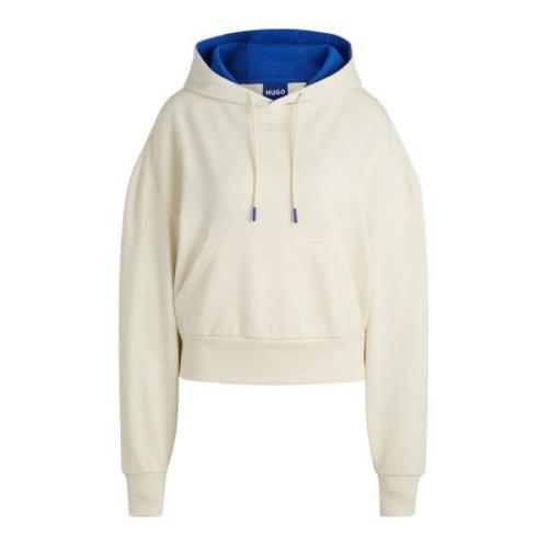 Cropped Hoodie voor vrouwen Hugo Boss , Beige , Dames