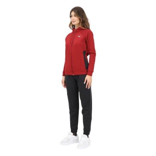 Sportief rood en zwart trainingspak set Puma , Red , Dames