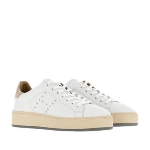 Studded Logo Sneaker met Branded Heel Hogan , White , Dames