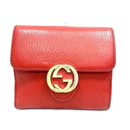 Pre-owned Leather wallets Gucci Vintage , Red , Dames