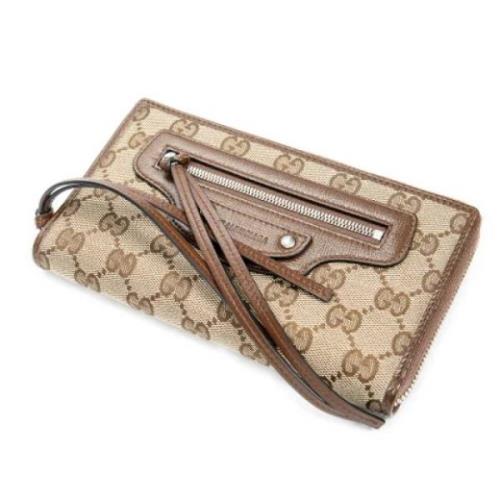 Pre-owned Canvas wallets Gucci Vintage , Beige , Dames