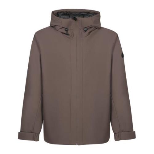 Verstelbare capuchon bruine jas Moncler , Brown , Heren