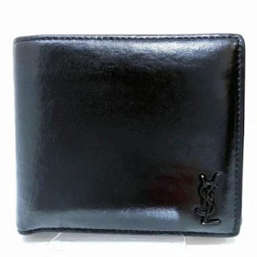 Pre-owned Leather wallets Saint Laurent Vintage , Black , Dames