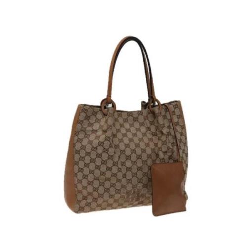 Pre-owned Canvas totes Gucci Vintage , Beige , Dames