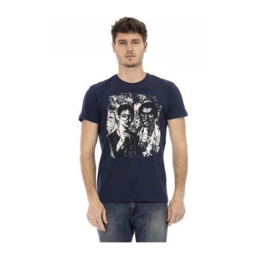 Casual Ronde Hals Korte Mouw T-Shirt Trussardi , Blue , Heren