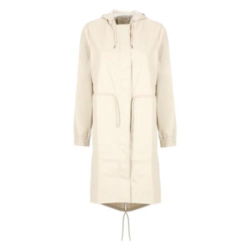 Beige regenjas met capuchon en trekkoorden Rains , Beige , Dames