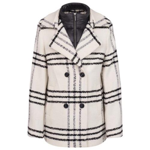 Moderne geruite 2-knoops met afneembare vest Bugatti , Beige , Dames