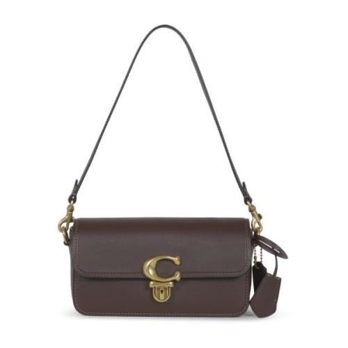 Leren Studio Baguette Tas Coach , Brown , Dames