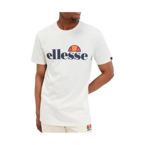 Heren Katoenen T-shirt Comfort Fit Ellesse , White , Heren