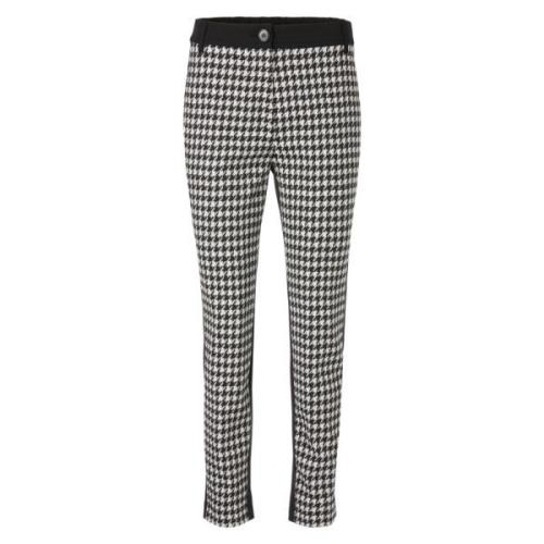 Chickcheck Slim Fit High Waist Broek Marc Cain , Black , Dames