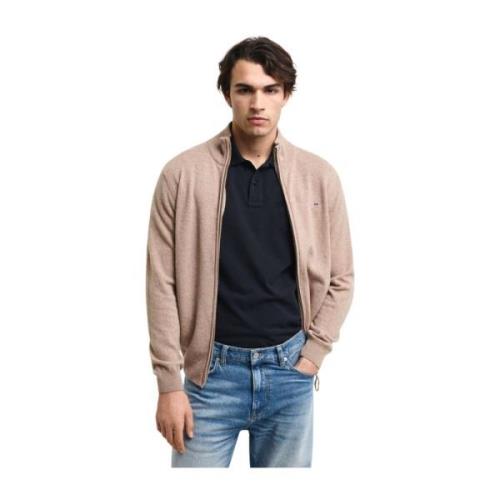 Ultrafijne merinowollen ritsvest Gant , Beige , Heren