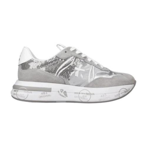 Sneakers met retrostijl en innovatieve structuur Premiata , Gray , Dam...