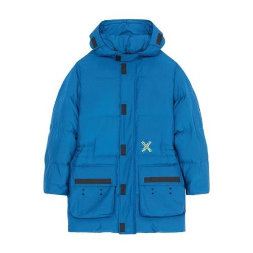 Blauwe gewatteerde jas Sportstijl Kenzo , Blue , Heren