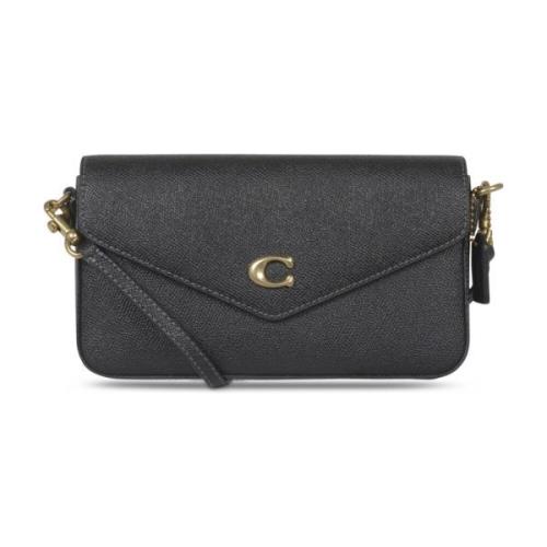 Crossgrain Leren Crossbody Tas Coach , Black , Dames