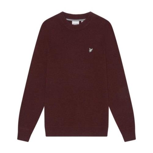 Gebreide Lamswol Ronde Hals Trui Lyle & Scott , Red , Heren