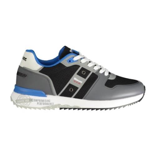 Sportieve Grijze Vetersneakers met Contrastdetails Blauer , Gray , Her...