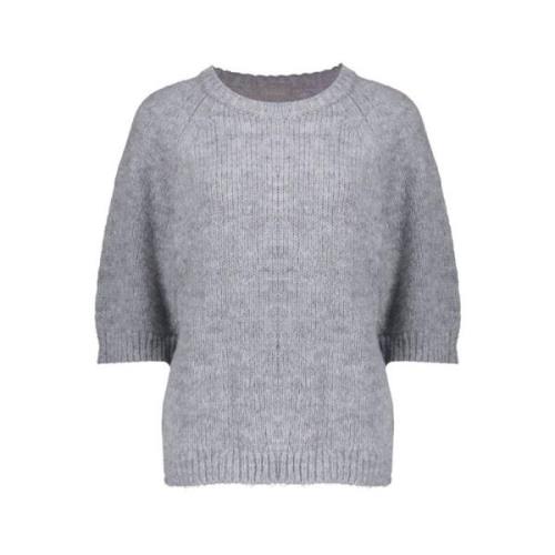 Gebreide pullover met lurex, 3/4 mouwen Geisha , Gray , Dames