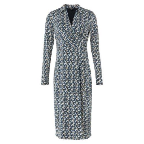 Wikkelstijl Midi Jurk Comma , Blue , Dames