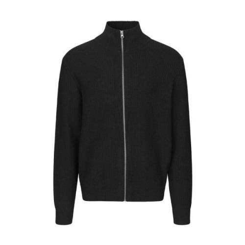 Cardigan met rits, klassieke stijl, materiaal Samsøe Samsøe , Black , ...