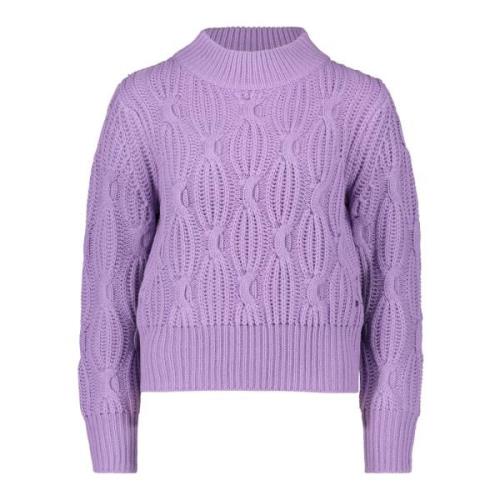 Grofgebreide Trui met Opstaande Kraag Betty & Co , Purple , Dames