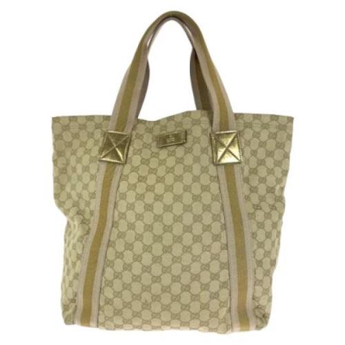 Pre-owned Canvas totes Gucci Vintage , Beige , Dames