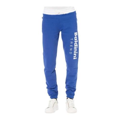 Sportieve Sweatpants met Trekkoordsluiting Baldinini , Blue , Heren