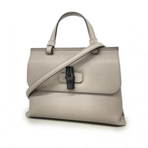 Pre-owned Leather gucci-bags Gucci Vintage , Gray , Dames