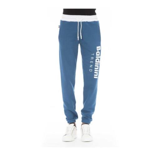 Sportieve Sweatpants met Koordsluiting Baldinini , Blue , Heren