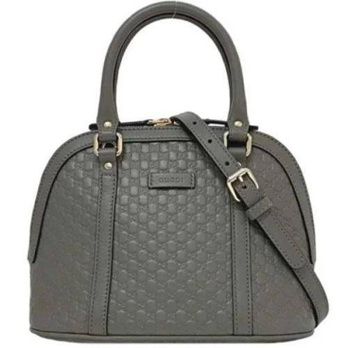 Pre-owned Leather gucci-bags Gucci Vintage , Gray , Dames