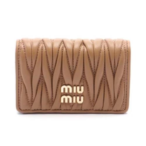 Pre-owned Leather wallets Miu Miu Pre-owned , Brown , Dames