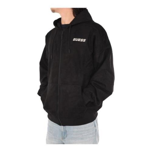 Neopreen Suède Hoodie Guess , Black , Heren